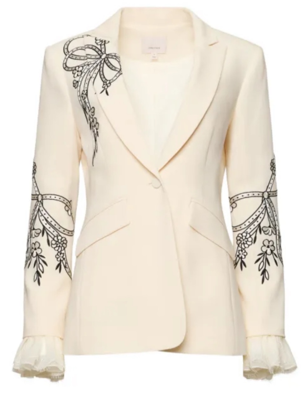 Cinq à Sept Cheyenne Embroidered Cascading Ribbon Blazer